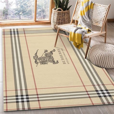 is there a carpet that looks like the burberry plaid|Washable Burberry Plaid Rug .